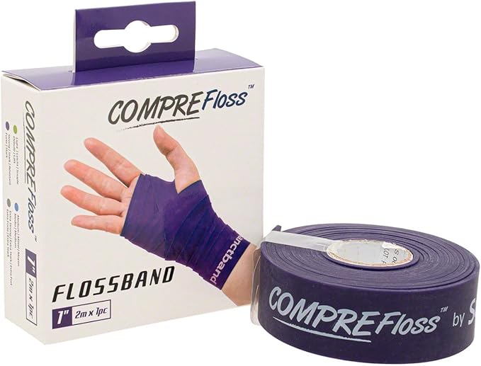 Product of Malaysia (Level 3 Heavy) Plum 1" X 2 m Sanctband Comprefloss FlossBand Recovery Band Flossing Sore Muscles Increasing Mobility