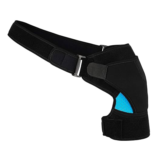 Men Women Shoulder Support Brace Rotator Cuff Ice Pack Wrap Hot/Cold Ice Gel Pack Shoulder Heating Pad for Injuries Sprains Fractures Adjustable Compression Sleeve