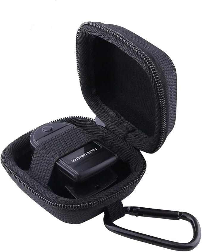 WERJIA Hard Storage Case for Fingertip Pulse Oximeter Blood Oxygen Fingertip Oximeter Case (Black)