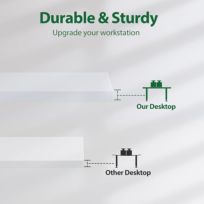 Agilestic Electric Standing Desk, 71 x 24 Inches Height Adjustable Desk, Sit Stand up for Work Office Home, Ergonomic Rising Computer Table with Memory Preset, White