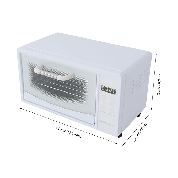 Sterilizer for Nail Tools, 10L Multifunctional Nail Tool Cleaning Machine, Nail Tool Sterilizer with 167℉ Hot Air, Adjustable Tiers, LED Display, For Hair, Salon, Spa, Nail, Salon (White)