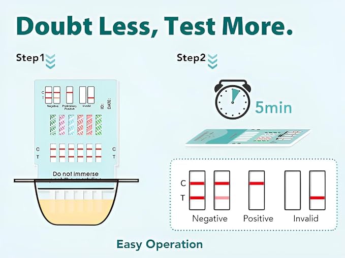 Easy@Home Multi-Drug Screen Test: Check for Buprenorphine (BUP), Cocaine (COC), Morphine (MOR), Methadone (MTD), Oxazepam (BZO), Oxycodone (OXY) -#EDOAP-865 (1 Pack)
