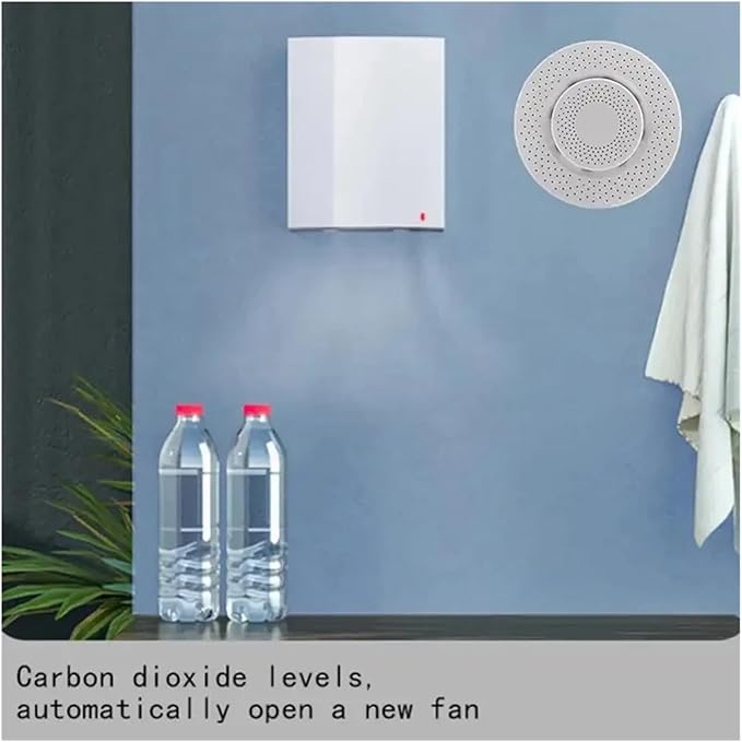 Smart Air Quality Sensor, Zigbee & WiFi Indoor Air Quality Monitor, 5-in-1 CO2 Meter Formaldehyde HCHO VOC Temperature Humidity Detector, Compatible with Alexa & Google Home(WiFi Version 5in1)