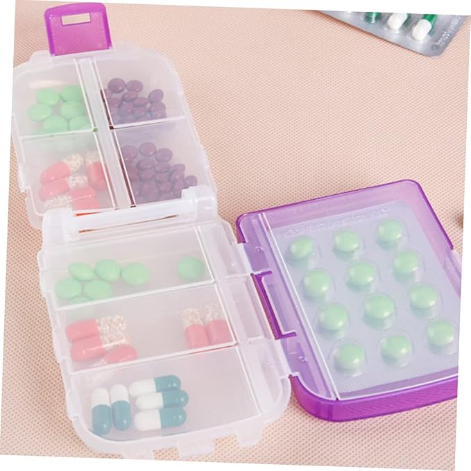 Hemoton 1pc Three-Layer Portable Medicine Organizer Travel Pill Case for Management Compact and Lightweight Design Transparent Lid