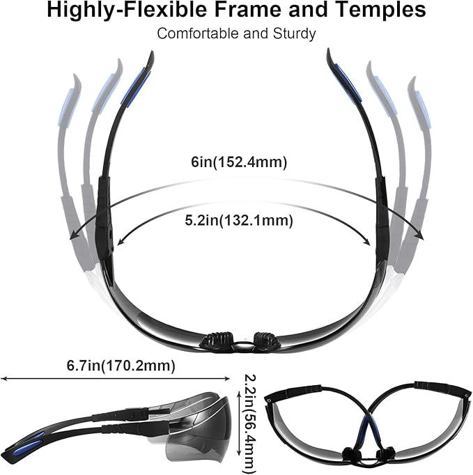 xaegistac Shooting Glasses Anti-fog Shooting Range Eye Protection, Adjustable Safety Glasses with Zipper Hard Case