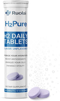 Ruolai H2pure Hydrogen Tablets – H2 Tabs – Fast-Dissolving Hydrogen Supplement for Cellular Hydration, Detox, Liver & Mental Clarity – Caffeine-Free, Vegan (Unflavored)