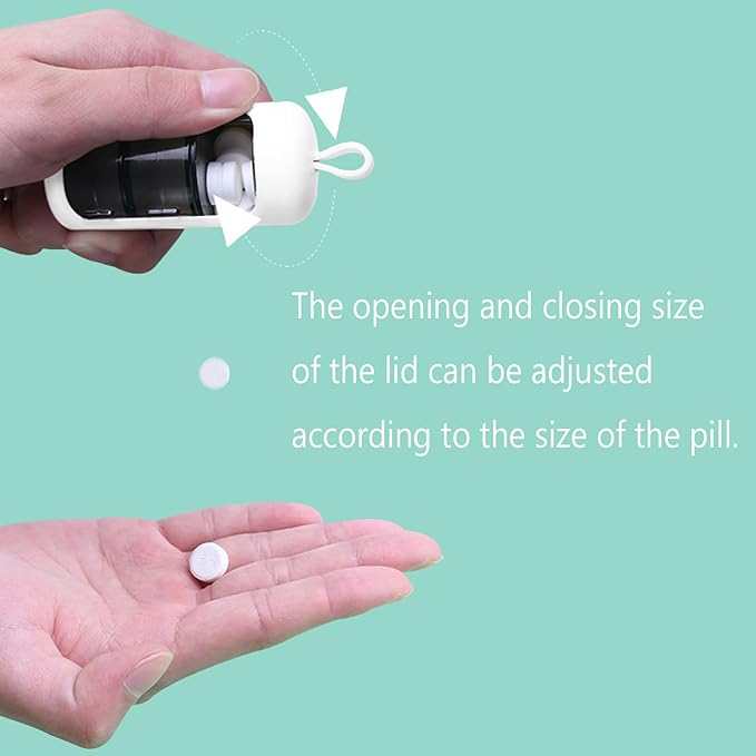 Catekro Travel Pill Organizer, Triple Layer Packaging Pill Storage Box with Rotating Push Pull Cover, Large Compartment to Hold Vitamins,Fish Oil, Supplements and Medication