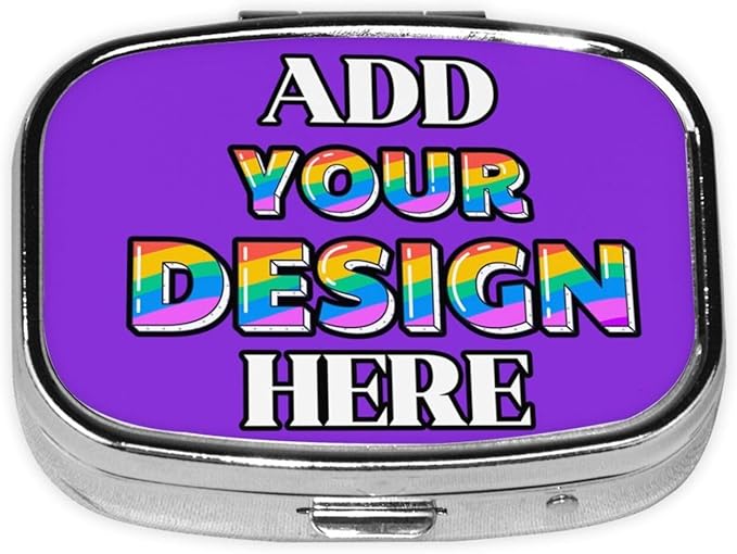 Custom Pill Organizer, Medicine Pill Box Case Container Travel Pill Holder Vitamin for Purse Med Wallet Portable Mini Pastillero Square, Blue Violet, Personalized Gifts
