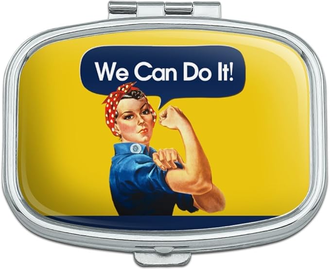 Rosie The Riveter Poster World War II Rectangle Pill Case Trinket Gift Box