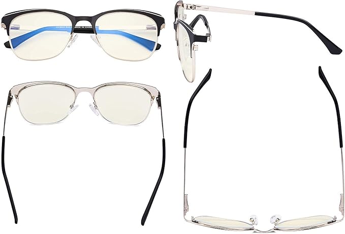 Eyekepper Blue Light Glasses - Square Digital Eyeglasses for Women Blocking Computer Screen UV Rays