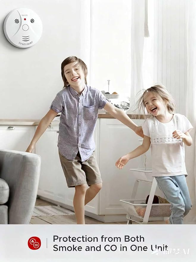 3 Pack Smoke Detector Fire Alarms Battery Operated with Photoelectric Sensor and Silence Button, Travel Portable