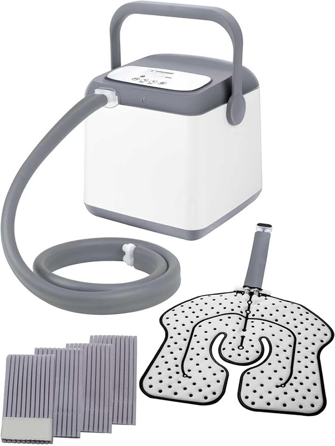 Cold Therapy System, Pain Relief for Post-Surgery Recovery, Programmable Ice Therapy Machine, Continuous Cryotherapy, Universal Pad for Knee, Ankle, Cervical, Back and Leg, Including 4 Straps