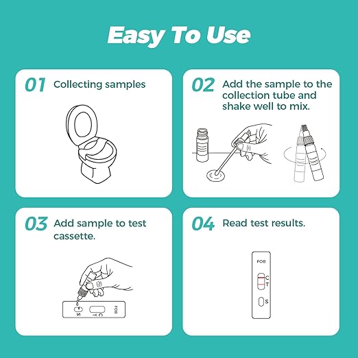 2 Pack Immunochemical Fecal Occult Blood (iFOB) Screening Kit Easy to Use at Home Colorectal Health Test