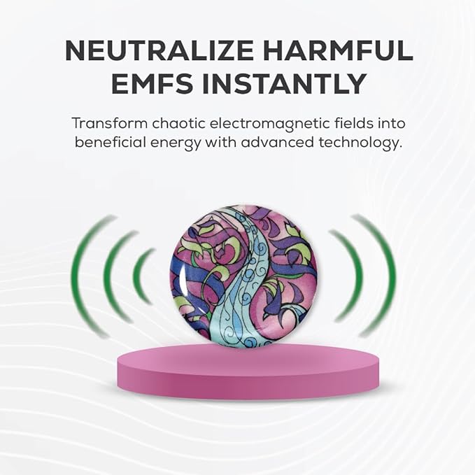 Pack of 6 EMF Stickers for Cell Phone- 5G Ready Harmonizer Stickers Proudly Made in USA for Cell Phones, Laptops or Tablets- EMF mega Shield for All Electronic Devices (Healing River)