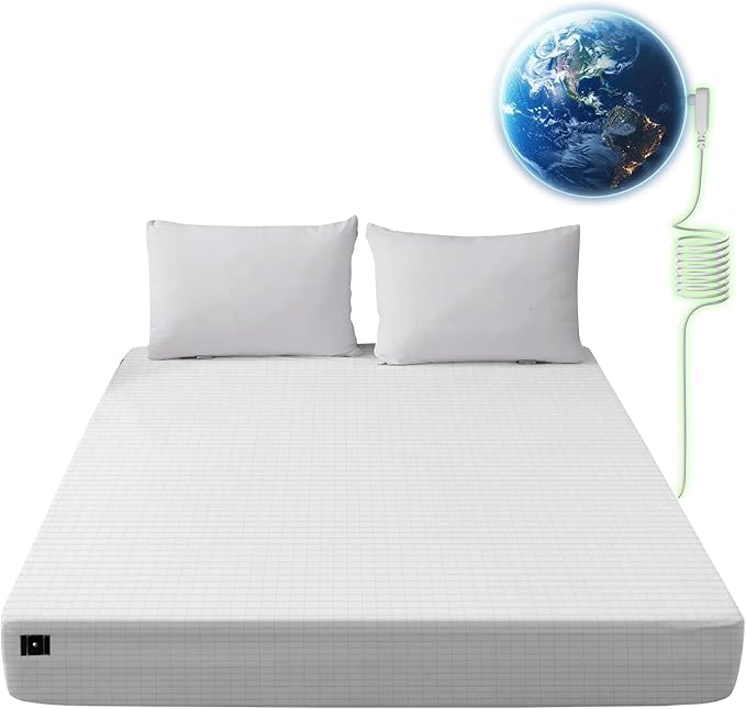 Grounding Sheets Queen,12% Pure Silver,Grounded Bed Sheet,Grounding Fitted Sheet with Deep Pockets,Improved Sleep,Earth Connecting Bedding (Beige,Queen)