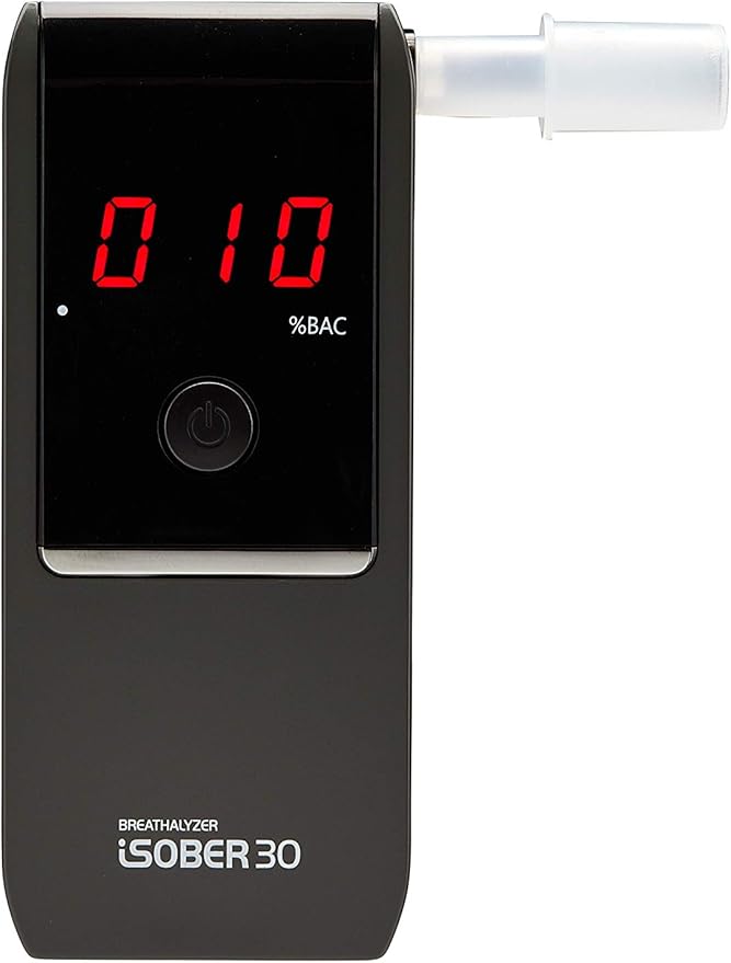 iSOBER30 Breathalyzer | DOT, NHTSA Compliant | Suracell FuelCell Sensor Technology | Portable Professional Alcohol Tester