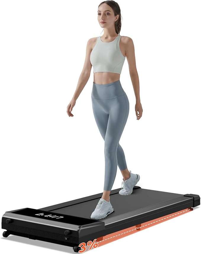 Under Desk Treadmill with Incline, Mini Walking Pad, Treadmills for Home Office, Portable Walking Treadmills with Wheel