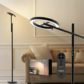 Light Therapy Lamp, 12000 LUX UV-Free Sunlight Lamp, Floor Lamp with Remote, Full Spectrum Sun Lamp, 4 Color Temps 2700-6500K & 7 Brightness & Timer LED Lamp for Living Room Bedroom Home Office, Black