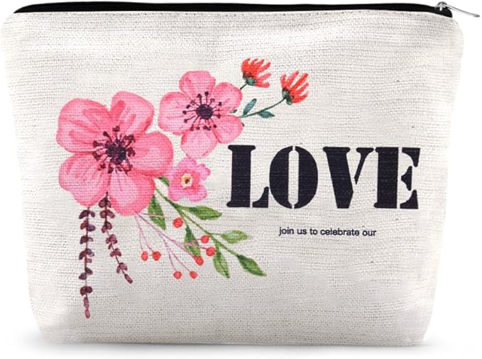 Engagement Wedding Party Makeup Bags Celebrate Bridal Shower Toiletry Bag Friends Bridesmaid Gifts from Bride Marriage Favor Bags Pouch Newlywed Supplies Greeting Bag for Wedding Guest Souvenir Gifts