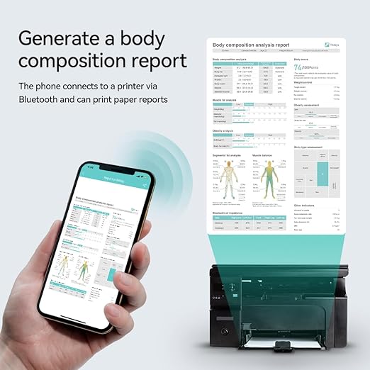 Fitdays Body Health Pod Scale, View 5 Metrics Without Phone, 8-Electrode Smart Scale with BMI Body Fat Muscle Mass, Offline Body Composition Analyzer, FSA&HSA Eligible