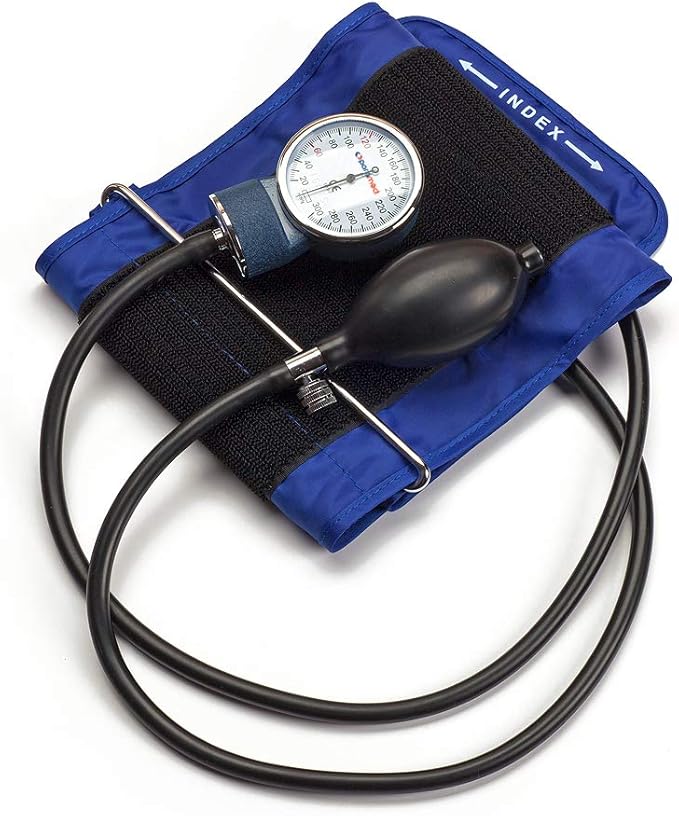 PARAMED Aneroid Sphygmomanometer – Manual Blood Pressure Cuff with Universal Cuff 8.7-16.5" and D-Ring – Carrying Case in The kit – Blue – Stethoscope Not Included