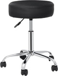 ZENY Round Rolling Stool with Wheels, Extra Thick 4.2 inch Cushion Drafting Office Stool Chair for Salon Spa Home Shop, Massage Tattoo Vanity Medical