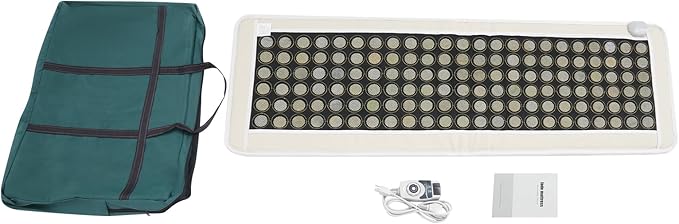 20 x 59 Inch Infrared Heating Pads for Full Back, 138 Pieces Natural Jade Electric Heating Pad for Back Neck Shoulder Fast Pain Relief (White)