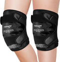 NEWGO Ice Pack for Knee Injuries Reusable, Knee Ice Pack Wrap Around Entire Knees for Replacement Surgery Recovery, Gel Cold Pack Wrap for Meniscus Tear, ACL, Swelling Pain Relief - 2 Pack Black