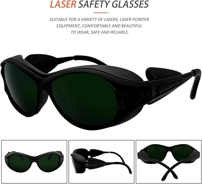 2PC Red Light Therapy Glasses, IPL Laser Safety Goggles 200-2000nm, Eye Protection for Tanning Beds and LED Light Therapy, Comfort Fit
