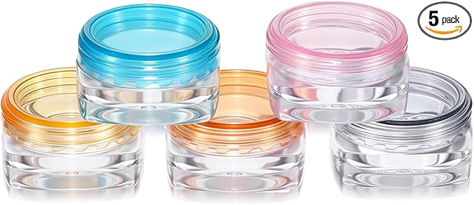 Small Pill Organizer Box, 5 Pcs Travel Pill Cases Holder Portable Daily Pill Box Container BPA Free Medicines Storage Cases for Purse Pocket Briefcase (Purple/Pink/Yellow/Orange/Blue)