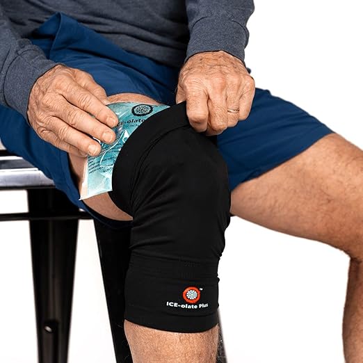 Knee Ice Pack Wrap, Compression Knee Sleeve, Reusable Hot/Cold Gel Pack Included, Heat Therapy Sleeve (X-Large)
