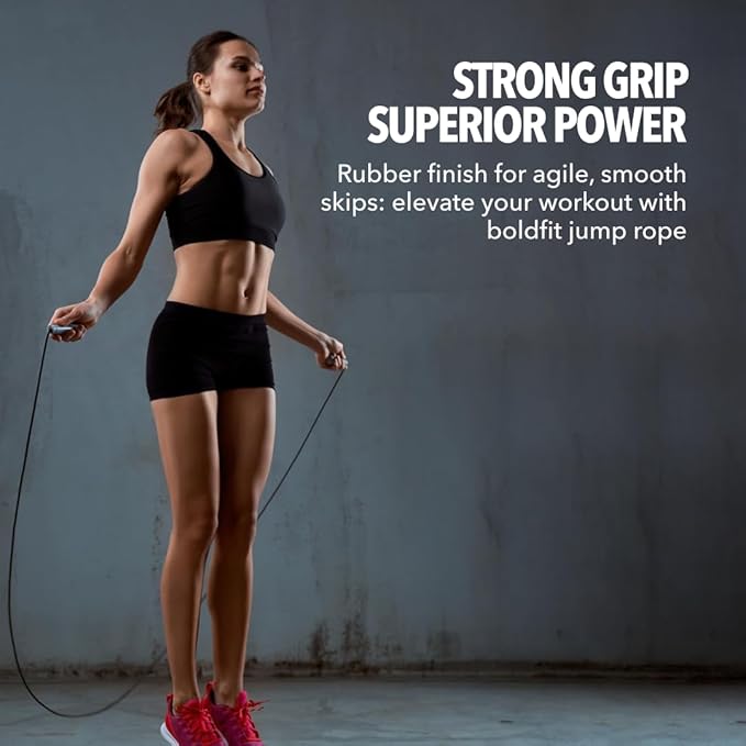 Boldfit Skipping Rope for Men and Women Jumping Rope With Adjustable Height Speed Skipping Rope for Exercise, Gym, Sports Fitness Adjustable Jump Rope-Pencil