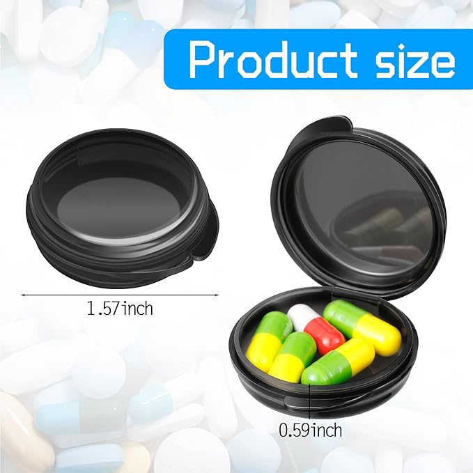 Patelai 6 Packs Small Pill Organizer Box, Travel Pill Container Portable Daily Mini Medicine Case Holder for Pocket Purse Briefcase Cod Liver Oil Jewelry Beads Earplug Storage Box(Bright Color)