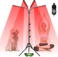 SAVILER® Red Light Therapy with 4 Heads, 3-in-1 Chip Infrared Light Therapy Device, Adjustable Stand, 660nm Red Light and 850nm Near Infrared Light for Face, Body, Pain,Skin, Home Use
