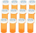 Plastic Medicine Pill Bottles with Child Resistant Caps - Push Down and Turn - Prescription Vial, Medicine Container, Pill Cases Dispenser Organizers (12pcs, 8 Dram)