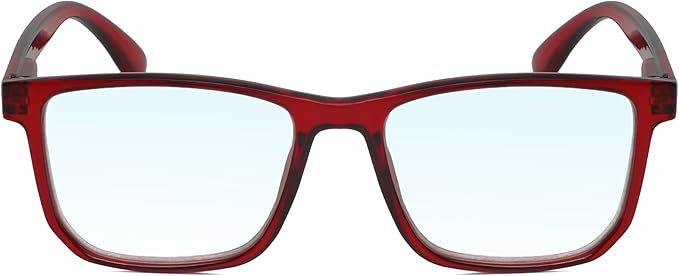 Calabria R861 Rectangular Blue Light Blocking Reading Glasses Men Women Trendy Eyeglass Work Gaming Computer Readers w/Case