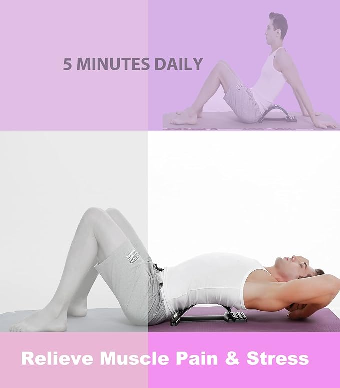 Back Stretcher, Lumbar Back Pain Relief Device, Multi-Level Back Massager Lumbar, Pain Relief for Herniated Disc