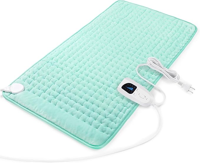 Deepsoon Heating Pad,Electric Heating Pads for Back,Neck,Abdomen,Moist Heating Pad for Shoulder,Knee,Arms,Legs,Dry/Moist Heat & Auto Shut Off,Christmas Gifts for Men and Women,Light Green,33x17 Inch