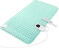 Deepsoon Heating Pad,Electric Heating Pads for Back,Neck,Abdomen,Moist Heating Pad for Shoulder,Knee,Arms,Legs,Dry/Moist Heat & Auto Shut Off,Christmas Gifts for Men and Women,Light Green,33x17 Inch