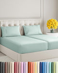 Split King Size 5 Piece Sheet Set - Extra Soft, Breathable And Cooling Sheets - Hotel Luxury Bed Sheets for Women & Men - Deep Pockets, Easy-Fit & Wrinkle-Free Sheets - Light Teal Oeko-Tex Bed Sheets