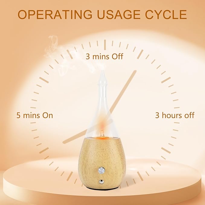 Lychee Essential Oil Diffuser Humidifiers, 7 Colors Light Setting, Quiet Diffuser, Small Aromatherapy Diffuser with Wood Grain Base for Home Bedroom Office Yoga Nice Gift
