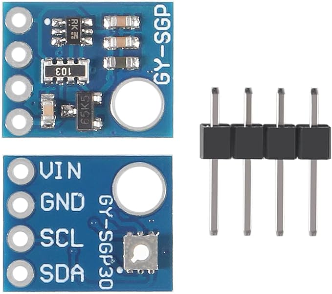 2PCS SGP30 Air Measurement Gas Sensor TVOC/eCO2 Air Quality Carbon Dioxide Detector to Replace CCS811 Carbon Dioxide CO2 VOCs Air Quality Gas Sensor Module for Arduino 2PCS