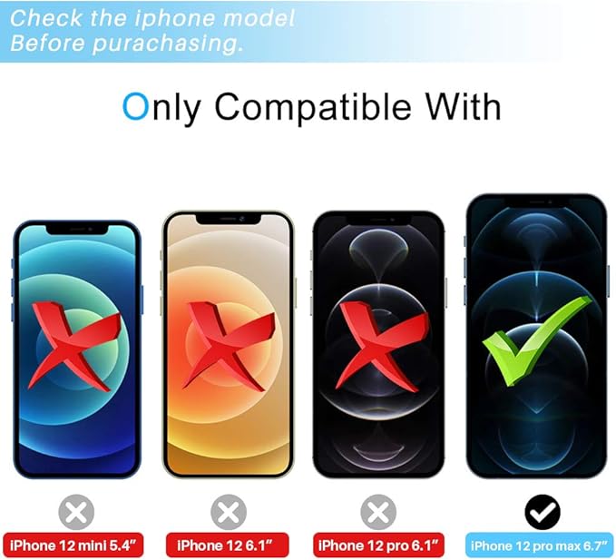 LϟK [2+3 Pack] Designed for iPhone 12 Pro Max 5G 6.7 inch, 2 Pack Privacy Screen Protector + 3 Pack Camera Lens Protector, 9H Hardness Case Friendly, Installation Tray [Not for iPhone 12 Pro]