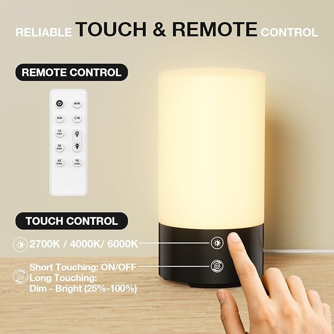 Light Therapy Lamp 10,000 Lux UV-Free Sun Lamp, Full Spectrum 98 CRI Ra98 Flicker-Free, 3 Color Temperatures, 4 Brightness Levels, Timer, Memory & Remote – 360° Sunlight Lamp for Home Office