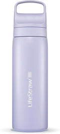 LifeStraw Go Series – Insulated Stainless Steel Water Filter Bottle for Travel and Everyday Use, Removes Bacteria, Parasites and Microplastics, Improves Taste, 18oz Provence Purple
