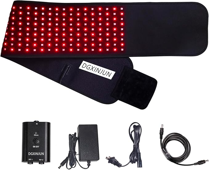 DGXINJUN Red Light Therapy Belt for Body, Infrared Light Therapy Wrap, Wearable Light Wrap for Lower Back Pain Relief Waist Belly Joint Muscle for Daily Comfort & Wellness Support