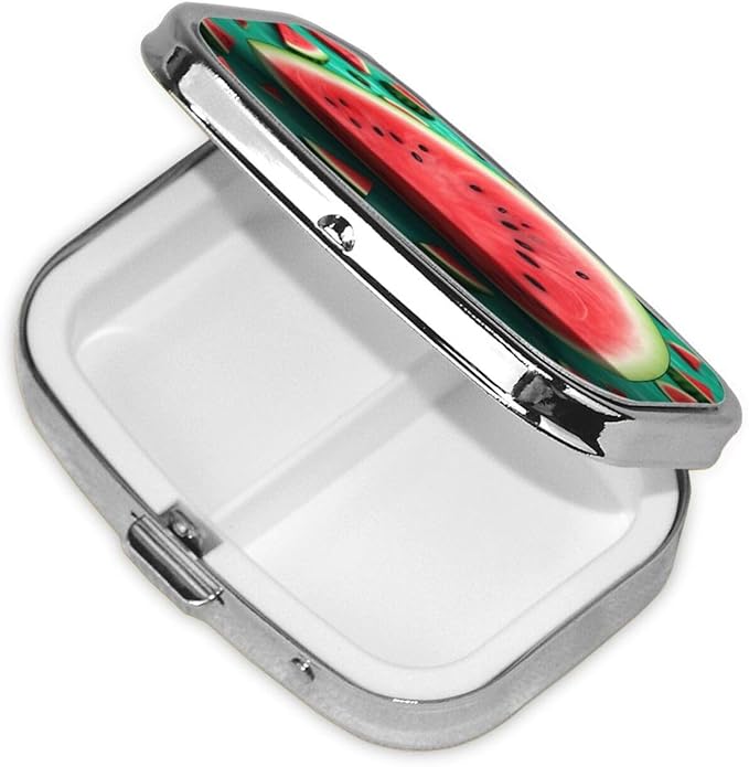 Pill Case Rectangle Pill Box 3 Compartment Pill Organizer Dream Watermelon Small Pill Case Waterproof Medicine Organizer Box for Travel Pill Containers Vitamin Organizer for Medication Planner