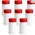 DEMORA Pill Bottle Empty with Child Resistant Cap, Wide Mouth Travel Small Pill Bottle Plastic Medicine Containiers Medicine Organizers for Medications Capsules (2 oz, 8 Pcs)
