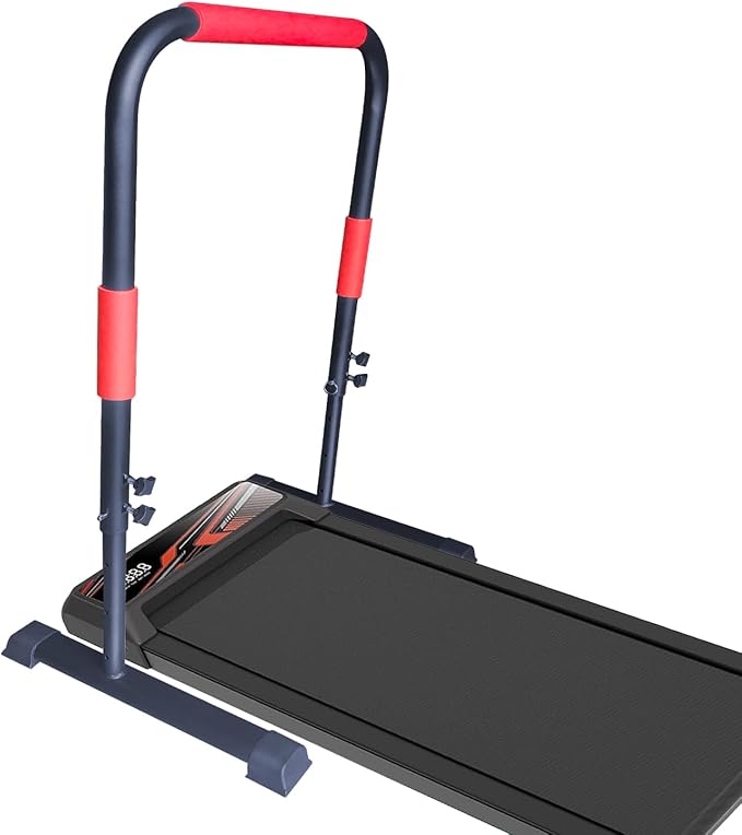Adjustable Handle Bar for Walking Pad Only- Universal Fit 23" Wide, Max Height 43", Sturdy Support Attachment (Black Red)