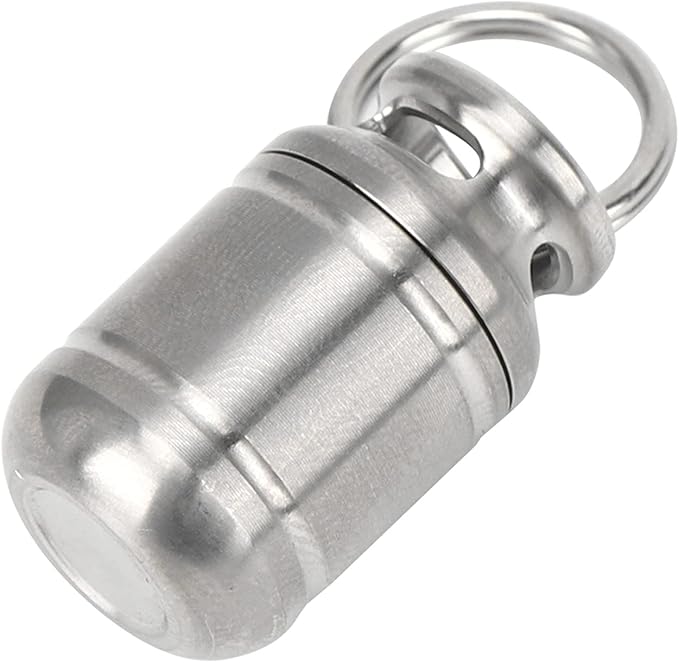 Pill Cases, Portable Alloy Medicine Holder Heat Resistant Waterproof Warehouse Mini Pill Storage Bottle(Small) Pill Container Pill Holder Keychain Small
